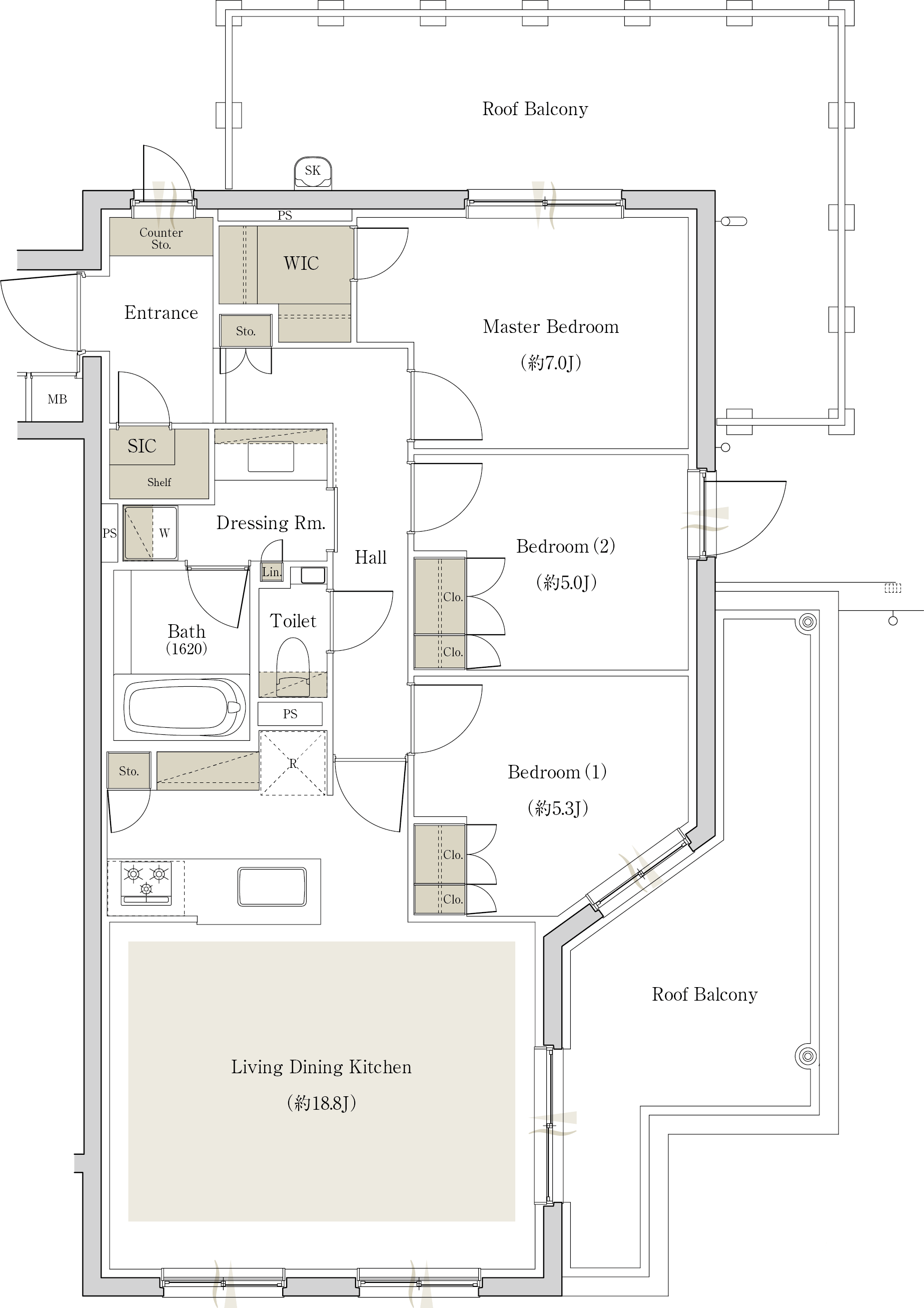 The Openness Hrtype ダブルルーフバルコニー付の [開放の邸]