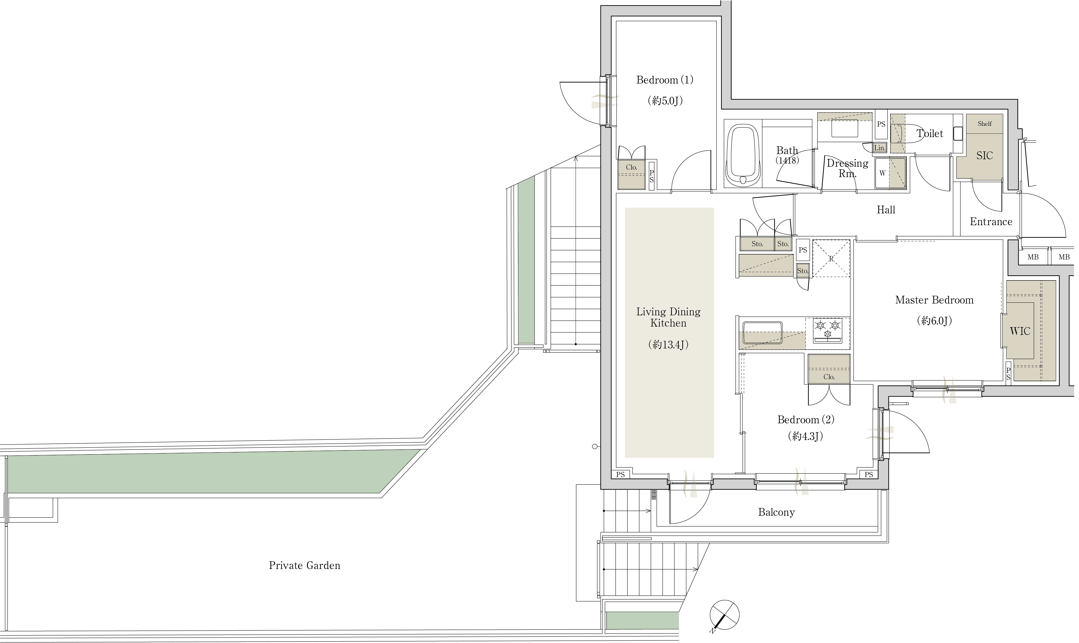 The Garden Etype プライベートガーデン付の [園生の邸]