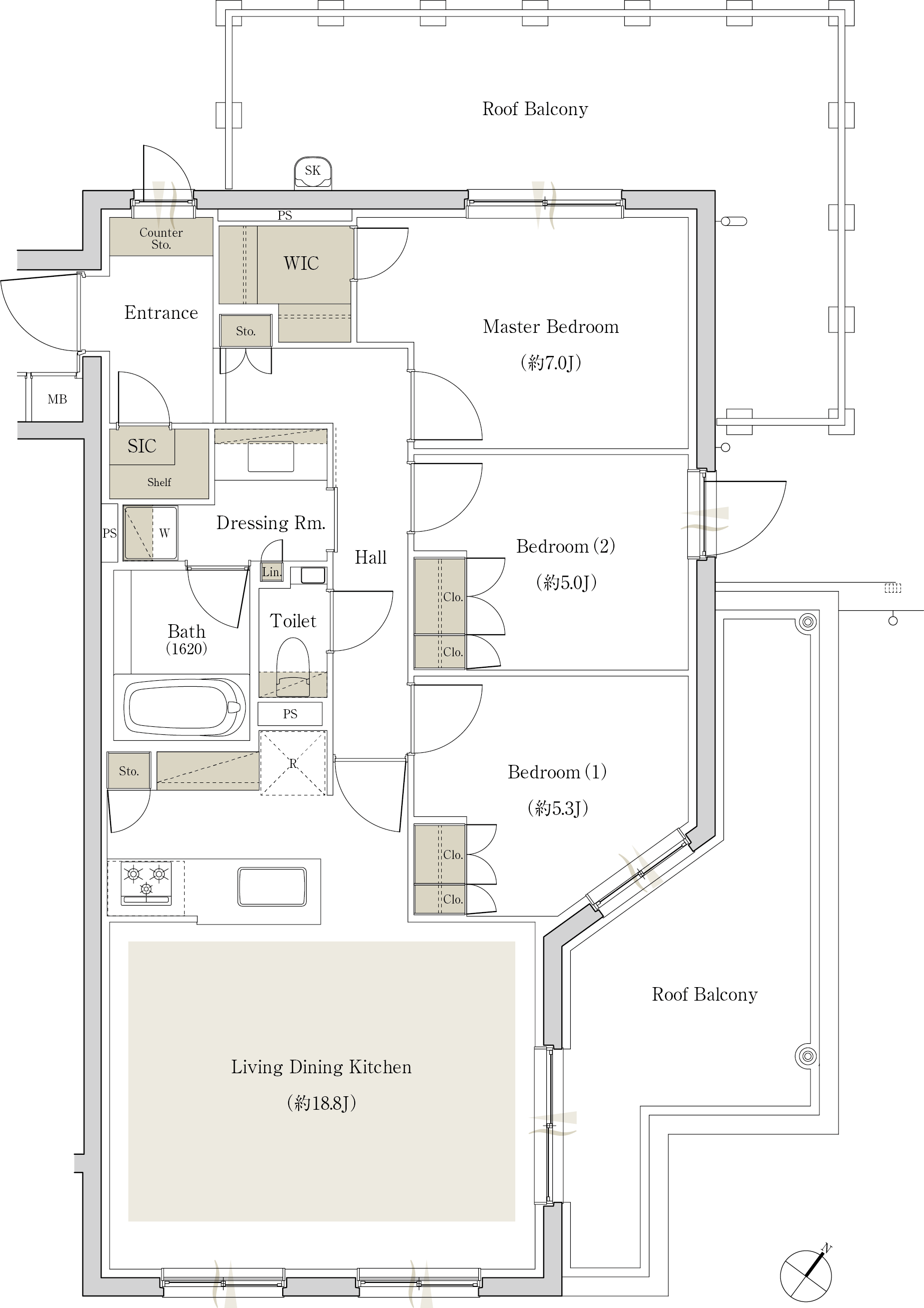 The Openness Hrtype ダブルルーフバルコニー付の [開放の邸]