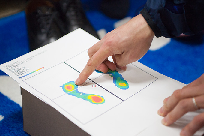 足のサイズと重心のかかり方の診断