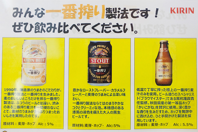 試飲ビールの紹介