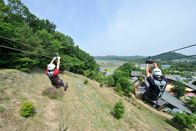 日本最大級！往復561mの「メガジップラインつばさ」