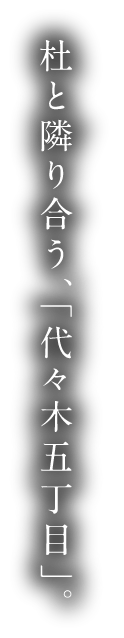 杜と隣り合う「代々木5丁目」